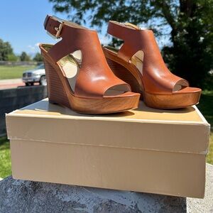 Michael Kors Josephine Wedges in Brown Leather